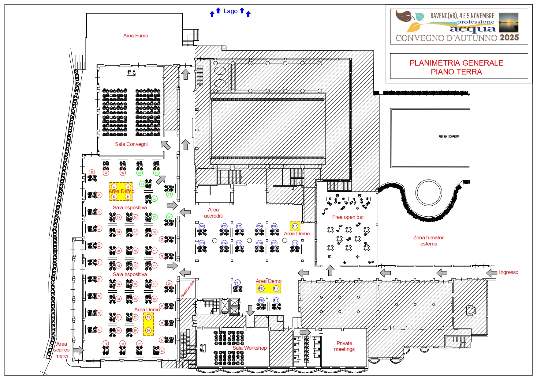 Planimetria Grand Hotel Dino_planimetria generale_56 DESK+17+AREE DEMO