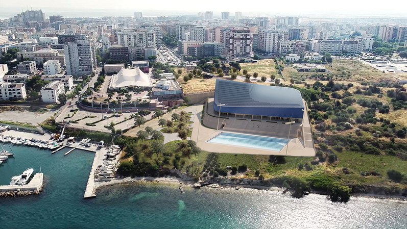 Fluidra stadio del nuoto Crediti dei render MDU Architetti