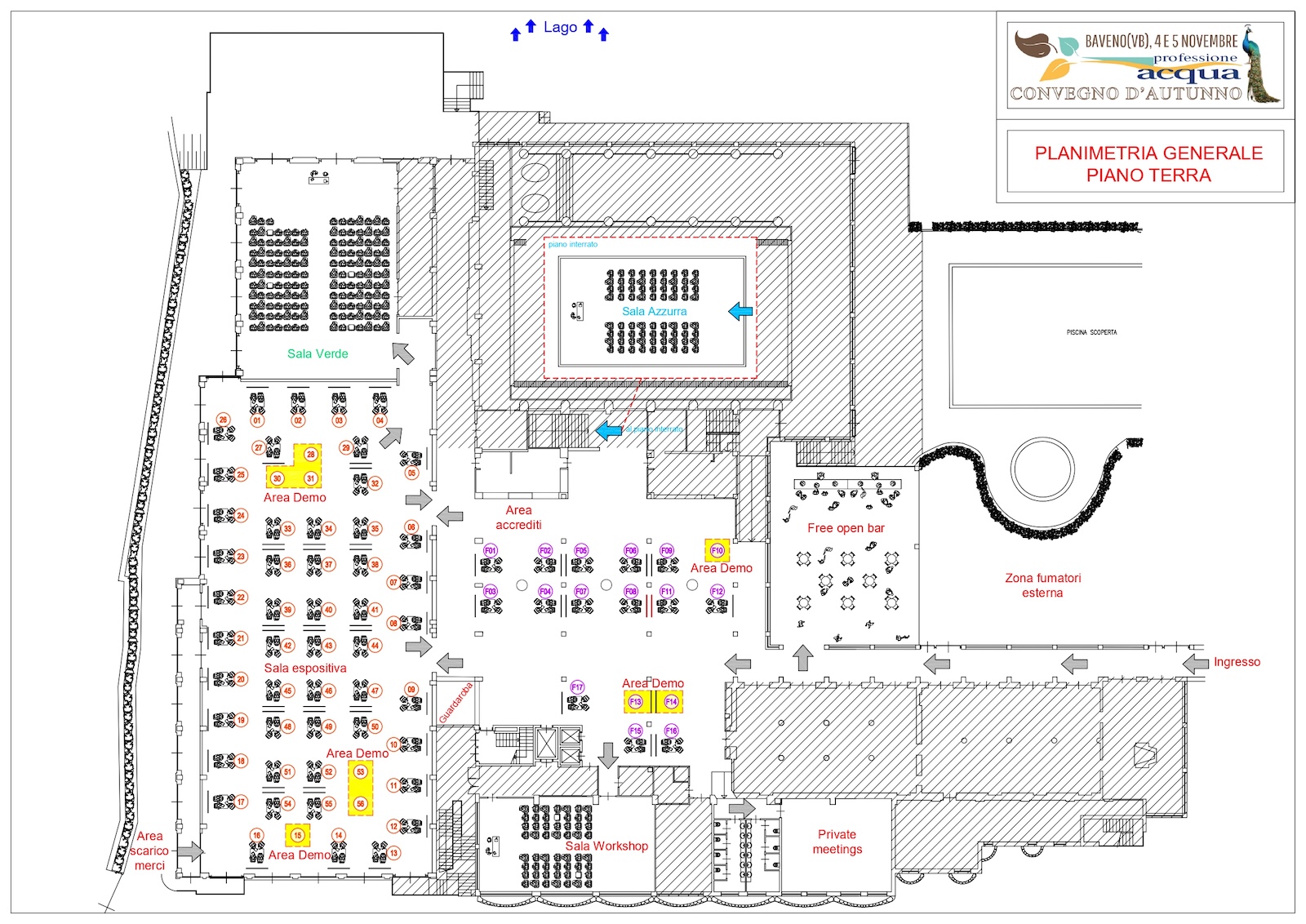 PlanimetriaUltimoAggiornamento18.06__ Planimetria Grand Hotel Dino_planimetria generale_56 DESK+17+AREE DEMO+AREA FUMO-11.07.25
